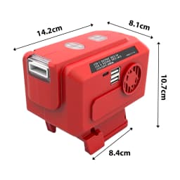 200W Inverter for Milwaukee M18 Battery, AC 110V/USB/Type-C/LED Light, Portable Power for Camping Car Emergency