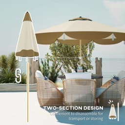 9ft Patio Umbrella, Upf 50+ Outdoor Umbrella, Cream White