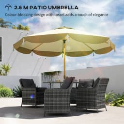 9ft Patio Umbrella, Upf 50+ Outdoor Umbrella, Cream White
