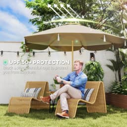 9ft Patio Umbrella, Upf 50+ Outdoor Umbrella, Cream White