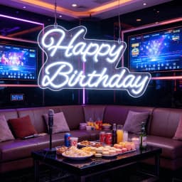 Happy Birthday LED Neon Sign, USB Powered White Neon Light for Birthday Party Decor, Wall Art Decor for Bedroom Living Room, Birthday Gift Party Supplies