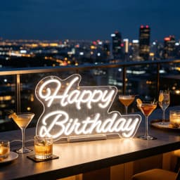 Happy Birthday LED Neon Sign, USB Powered White Neon Light for Birthday Party Decor, Wall Art Decor for Bedroom Living Room, Birthday Gift Party Supplies
