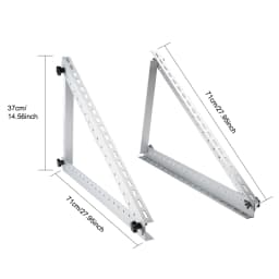 28inch 2-Pack Adjustable Solar Panel Mounting Bracket Triangle Aluminum Alloy PV Tilt Support Rack for RV Boat Roof 0-90° Angle Adjustable