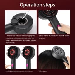 Red Light Scalp Massager with Serum Applicator, Electric Hair Comb with 3 Modes & 630nm LED, Rechargeable for Scalp Stimulation