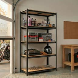 5-Tier Storage Shelving Unit Heavy Duty Metal Rack with Screws and MDF Boards, Adjustable Utility Organizer for Garage Warehouse Pantry (35.4" W x 15.7" D x 72.0" H)