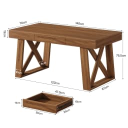 Tribesigns 55 Inch Walnut Computer Desk with Drawer, Mid-Century Farmhouse Executive Desk, Rustic Wide Desktop Home Office Desk for Workstation