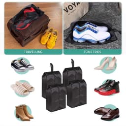2 or 4 Pack Portable Nylon Waterproof Shoe Storage Bags with Zipper Closure for Men and Women Travel or Family Item Organize