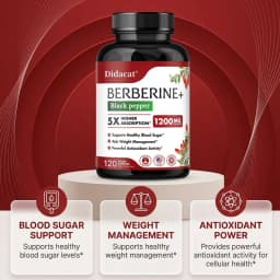 Berberine Supplement 1200mg - Ultra Pure 98% Berberine HCL - Healthy Weight Management, Immune Support - Non GMO