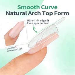 French Line Dual Forms Nail Extension Tips with Matte Inner, F1 Plastic Molds for Polygel & Acrylic, 140pcs 14 Sizes