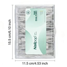 French Line Dual Forms Nail Extension Tips with Matte Inner, F1 Plastic Molds for Polygel & Acrylic, 140pcs 14 Sizes