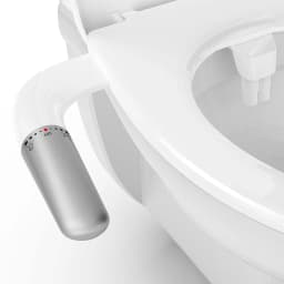 Ultra-Slim Bidet Attachment for Toilet - Dual Nozzle (Frontal & Rear Wash), Adjustable Water Pressure, Non-Electric, Cold Fresh Water, Easy to Install, Fits Existing Toilets (White)