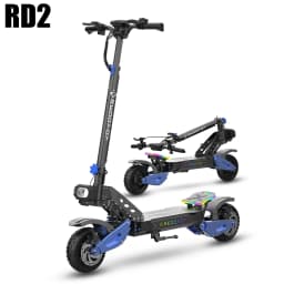 REDDYDY Adult Electric Scooter APP Control 3600W Peak Dual Motors 45MPH Max Speed 50Miles Max Range 60V18.2Ah Battery Smart Riding 3 Modes NFC Unlocking Dual Hydraulic Disc Brakes Full Suspension 10.5' Tires for Commuting Outdoor RD2/PRO Offroad E-Scooter