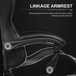 GTPLAYER Gaming Chair with Footrest, Lumbar Support, Adjustable Height, Swivel Seat, Headrest for Office or Gaming