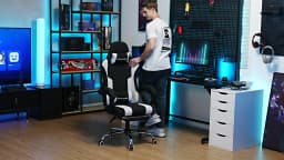 GTPLAYER Gaming Chair with Footrest, Lumbar Support, Adjustable Height, Swivel Seat, Headrest for Office or Gaming