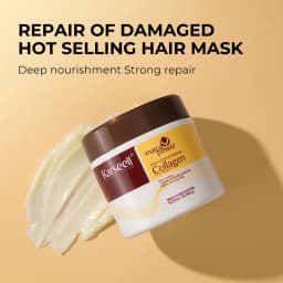 Karseell 2pcs Set Collagen Hair Mask 500ml 16.9 fl.oz + Argan Oil Hair Serum 50ml 1.69 fl.oz for Dry Damaged Hair All Hair Types