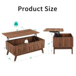 Coffee Table, Lift Top Coffee Table with Hidden Compartment,Mid Century Modern Lift Tabletop for Home Living Room, Customized