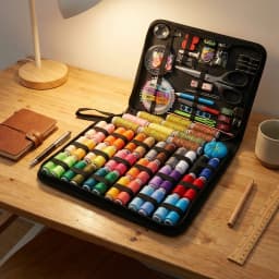 Multi - scenario Sewing Kit for Home Travel Emergency, Large Storage Box with Complete Tools & Durable Color Threads