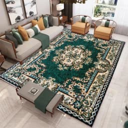 European Retro Large Carpet for Living Room Luxury Decoration Rug Non-slip Bedroom Cloakroom Washable Soft Mat