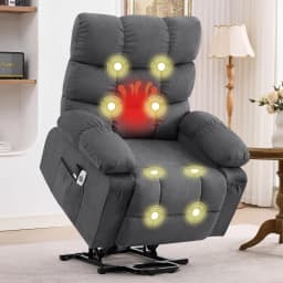Electric Power Lift Recliner with Massage & Heat for Elderly,Side Pockets,Living Room,Customized