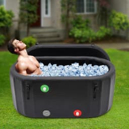 150x80x67cm Inflatable Ice Bathtub for Athletes, 370L Large Capacity Cold Water Bath Tub for Muscle Recovery, Portable PVC Ice Bath Tub with Pump & Repair Kit, Durable Leakproof for Home Gym Outdoor Spa