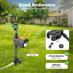 Motion Activated Sprinkler | Bird Repellent Heron Repellent Cat Repellent | Solar Power Motion Sensor 10m Range Animal Deterrent