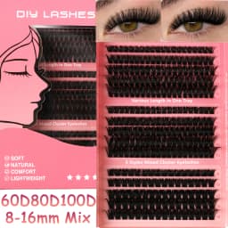 HBZGTLAD 60D-100D eyelash cluster with bottom and spiky volume DIY anime eyelash cluster extends eyelashes