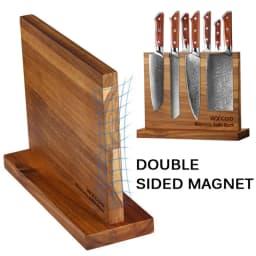 Kitchen Double-sided Wooden Magnetic Knife Block Holder Rack for Kitchen Convenience with Strong Enhanced Magnets Knife