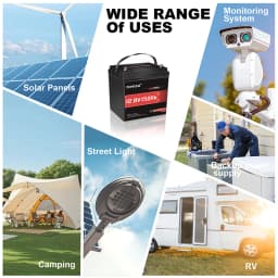 Dumfume 12V 150Ah Max LiFePO4 Lithium Battery Built-in 100A BMS 1920wh Energy Trolling RV Backup Power RV Solar Off-grid System