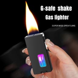 Metal Ultra Wide Open Flame Gas Lighter Can Be Shaken with Gravity Sensing Ignition Personalized Portable Unusual Lighter Gift