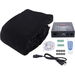 LED Stage Backdrops, Star Curtain Background with Remote Controller, Foldable Starry Sky Cloth for Wedding Christmas Party Club Show Band DJ Event Decoration