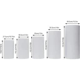 5Pcs Cylinder Pedestal Stand, Metal Cylinder Stands for Party Event Decor White Cylinder Pedestal Stand for Cake, Dessert,Flower