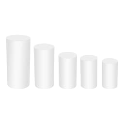 5Pcs Cylinder Pedestal Stand, Metal Cylinder Stands for Party Event Decor White Cylinder Pedestal Stand for Cake, Dessert,Flower
