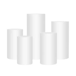 5Pcs Cylinder Pedestal Stand, Metal Cylinder Stands for Party Event Decor White Cylinder Pedestal Stand for Cake, Dessert,Flower