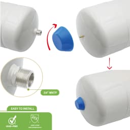 KING SMART 2.1 Gallon Water Heater Safety Tank, Leak Proof Thermal Expansion Tank CUPC NSF Low Lead certified, 1pcs/case; 80101