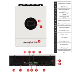ECGSOLAX 12KW Hybrid Solar Inverter 48V 110V/240V Split Phase Hybrid Inverter With MPPT 200A Charging controller Built-in WIFI