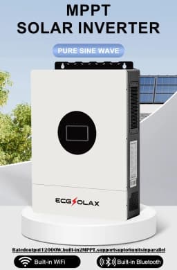 ECGSOLAX 12KW Hybrid Solar Inverter 48V 110V/240V Split Phase Hybrid Inverter With MPPT 200A Charging controller Built-in WIFI