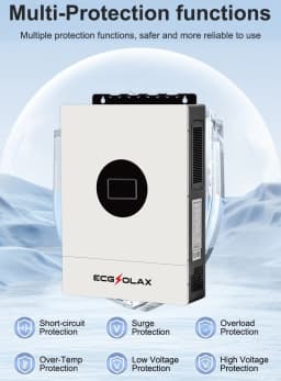 ECGSOLAX 12KW Hybrid Solar Inverter 48V 110V/240V Split Phase Hybrid Inverter With MPPT 200A Charging controller Built-in WIFI