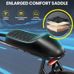500W Caroma Electric Scooter with Seat for Adults, 16 Inch Fat Tire, Multiple Suspension, Electric Motorcycle Mini Bike with Basket for Pet S & Cargo