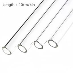 7 pcs Clear/Color Glass Beverage Straw, 4-Inch Reusable, Used For Coffee and Beverage, Cocktails, Wine Consumption