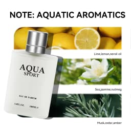 2PCS AQUA Men‘s Perfume EDP 100ML 3.4FL.OZ, Aquatic Aromatic Eau de Parfum, Fresh Lime Musk Ocean Fragrance Spray Men‘s Cologne