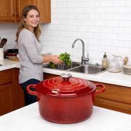 7QT Cast Iron Dutch Oven With Lid, Enameled Cast Iron Dutch Oven With Lid And Dual Handles, Heat Resistant To 500°F (Approx.