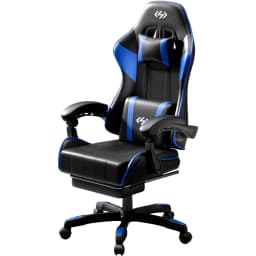 FRODROVIA Ergonomic Gaming Chair, PU Leather Computer Office Chair for Adults, Adjustable Height & Reclining Backrest Angle, 360° Swivel Gaming Desk Chair with Lumbar Support, Headrest and Retractable Footrest