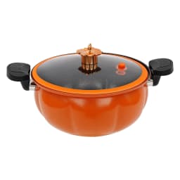8L Pumpkin-Shaped Micro Pressure Cooker, Non-Stick Pressure Pot with Transparent Lid, Small Gas Pressure Cooker for Home Kitchen (Orange)