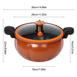 8L Pumpkin-Shaped Micro Pressure Cooker, Non-Stick Pressure Pot with Transparent Lid, Small Gas Pressure Cooker for Home Kitchen (Orange)