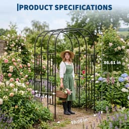 Extra Tall 7.3FT Garden Arch Trellis, PE-Coated Steel Plant Arbor For Cucumbers, Beans, Roses, Outdoor Patio Decor Arbor