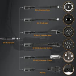 54.6V 3A E-Scooter Charger with 7 Plugs & Smart LCD Touch-Screen, UL Certified Fast Charger for 48V Li-ion Battery, Replacement