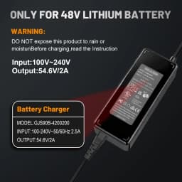 54.6V 3A E-Scooter Charger with 7 Plugs & Smart LCD Touch-Screen, UL Certified Fast Charger for 48V Li-ion Battery, Replacement