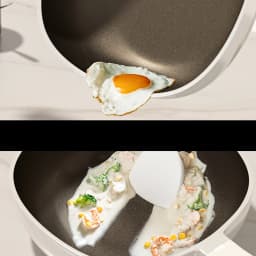 New Dream Titanium Ceramic Wok and Frying Pan Set - Nonstick Skillet with Silicone Spatula, Coating-Free Flat Bottom Sauté Pan, Gas & Induction Compatible, Indoor/Outdoor Pizza Egg Omelet Pan, Christmas Gift Ideas