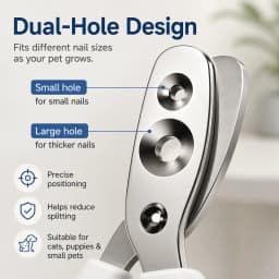 LOVE PET PROSPER Pet Nail Clippers for Dogs, Cats & Small Animals, Dual-Hole Stainless Steel Pet Nail Trimmer with Ergonomic Non-Slip Grip, Safe Grooming Clippers for Puppies, Rabbits, Birds & Hamsters