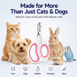 LOVE PET PROSPER Pet Nail Clippers for Dogs, Cats & Small Animals, Dual-Hole Stainless Steel Pet Nail Trimmer with Ergonomic Non-Slip Grip, Safe Grooming Clippers for Puppies, Rabbits, Birds & Hamsters
